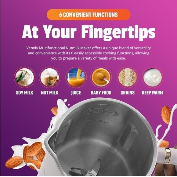 Brand New Nut Milk Maker Machine Homemade Plant-Based Dairy-Free Beverages - Picture 7 of 11